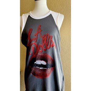 Swell LA Women's Dolls Sleeveless Casual Beach Raglan Top Charcoal Size S M L